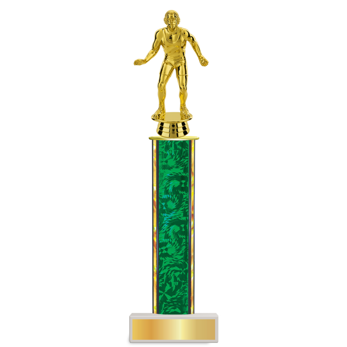 Personalized Wrestling Column Trophy / Award 9 3/4"– 12 3/4" Custom Figurine & Plate