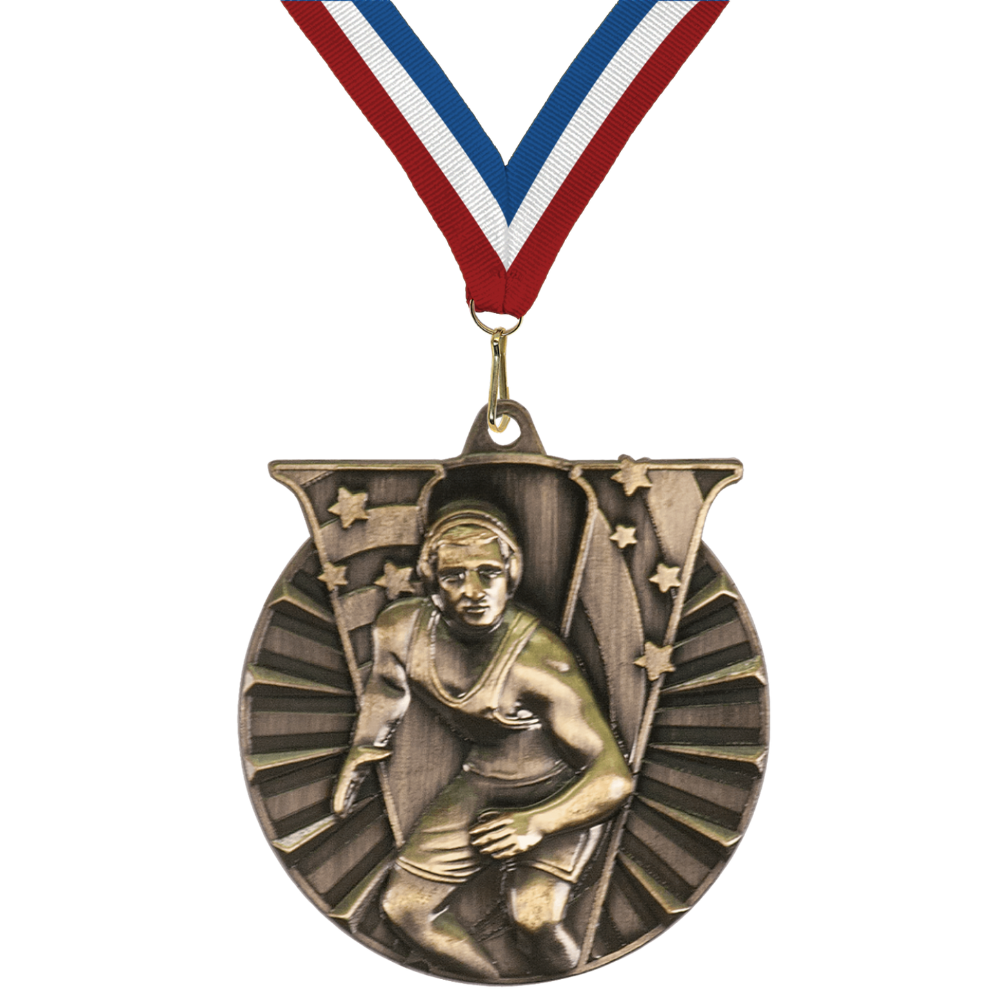2" Victory Wrestling Medal – Gold, Silver & Bronze with Custom Ribbons in 30 Colors