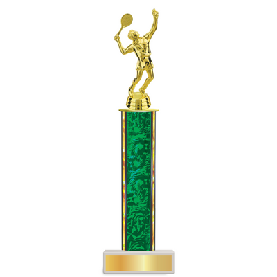 Personalized Tennis Column Trophy / Award 9 3/4"– 12 3/4" Custom Figurine & Plate