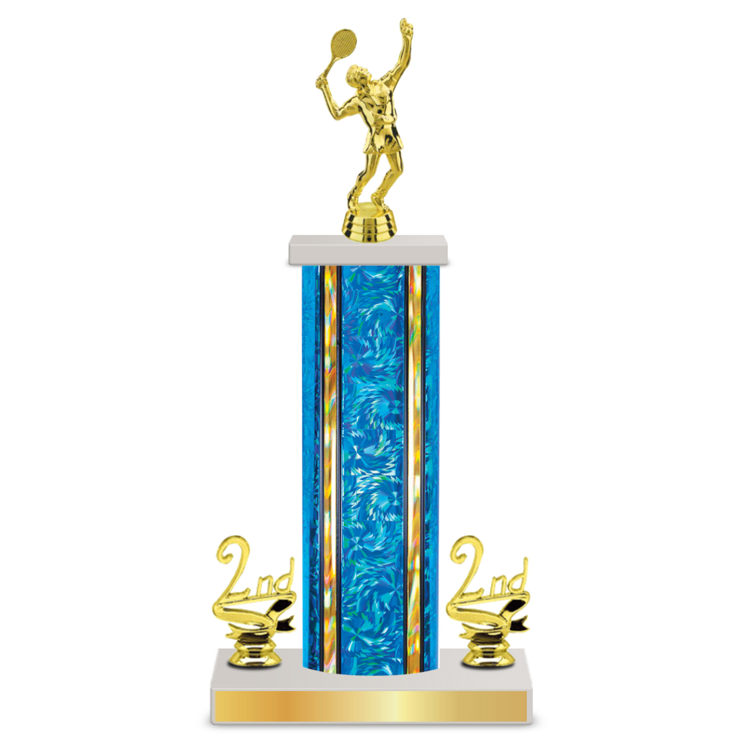 Personalized Tennis Column Trophy / Award 12"– 15" Custom Figurine & Plate