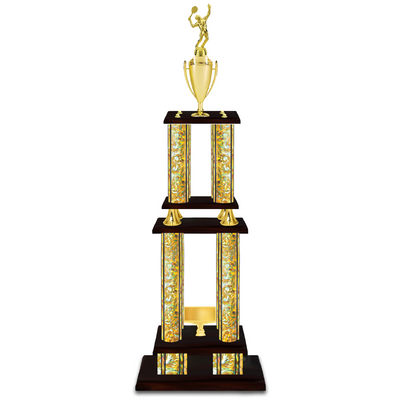 Personalized 4 Column Tennis Trophy / Award 52" – 56" Custom Figurines & Plate