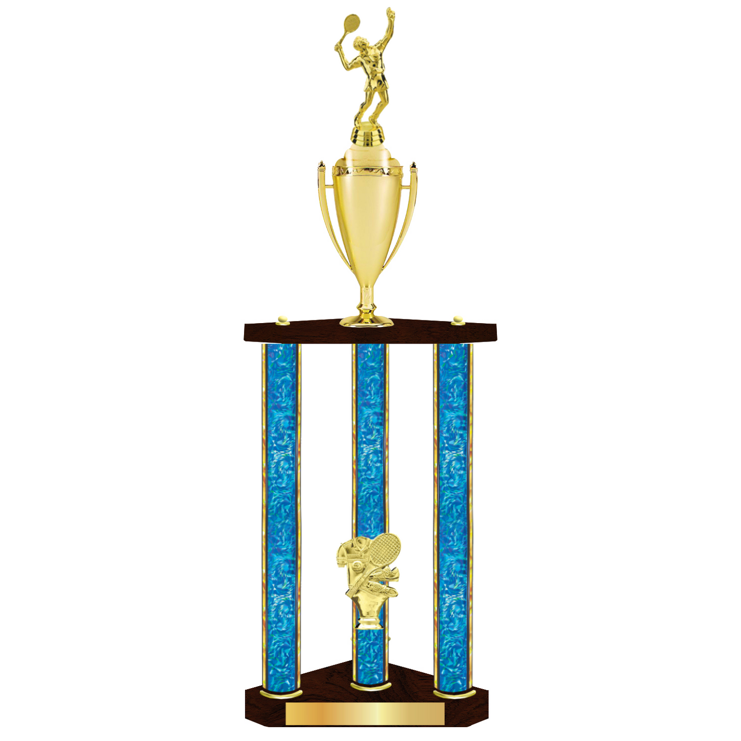 Personalized 3 Column Tennis Trophy / Award 32" – 36" Custom Figurines & Plate