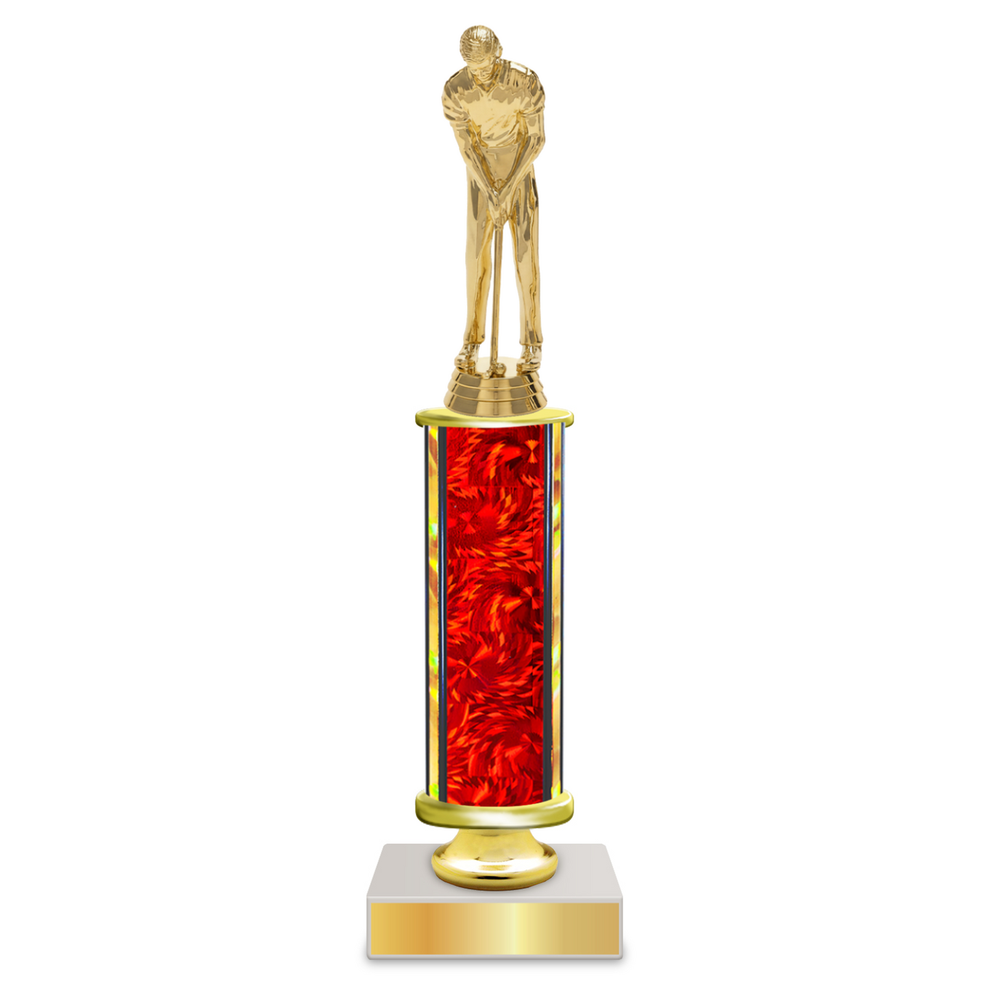 Personalized Golf Column Trophy / Award 9"–12" Custom Figurine & Plate
