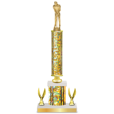 Personalised Golf Column Trophy / Award 15"– 18" Custom Figurines & Plate