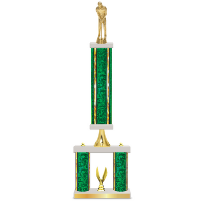 Personalised 3 Column Golf Trophy / Award 23" – 26" Custom Figurines & Plate