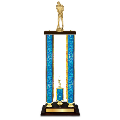 Personalised 4 Column Golf Trophy / Award 34" – 38" Custom Figurines & Plate