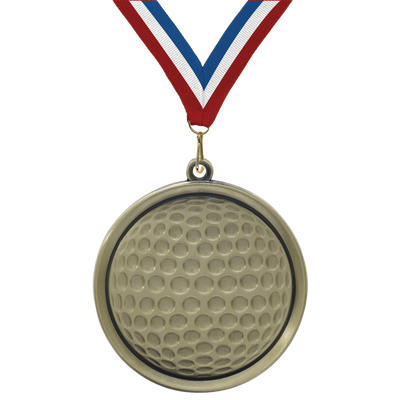 2.25" Golf Mega Medal – Gold, Silver & Bronze with 30 Ribbon Options