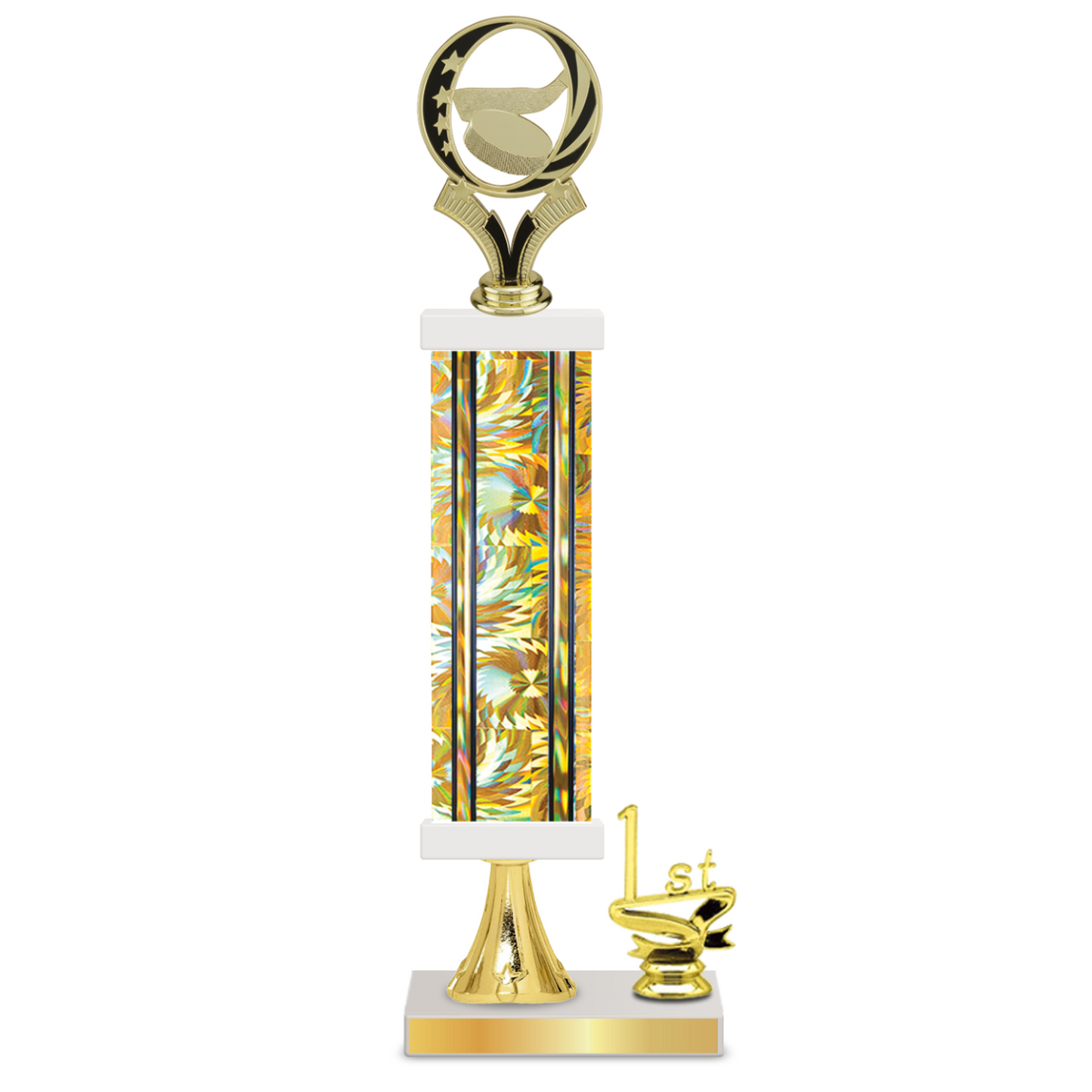 Personalised Ice Hockey Column Trophy / Award 15"– 18" Custom Figurines & Plate