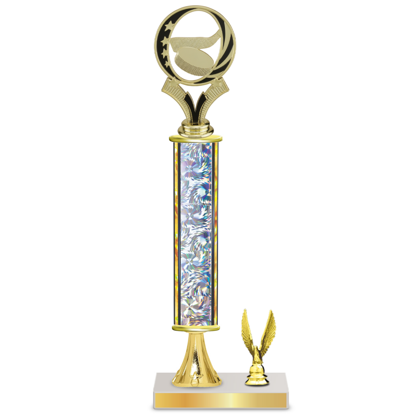 Personalised Ice Hockey Column Trophy / Award 13"– 16" Custom Figurine & Plate