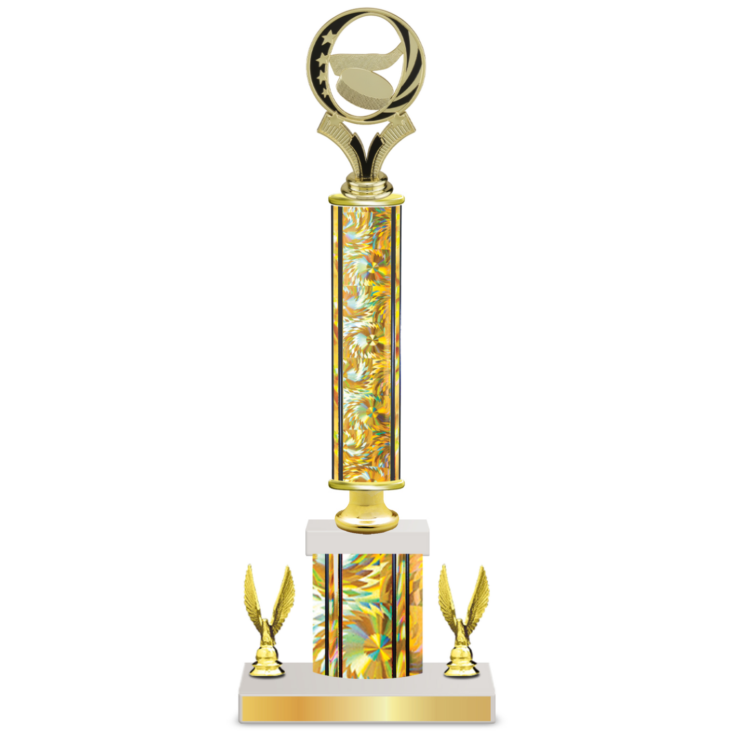Personalised Ice Hockey Column Trophy / Award 15"– 18" Custom Figurines & Plate