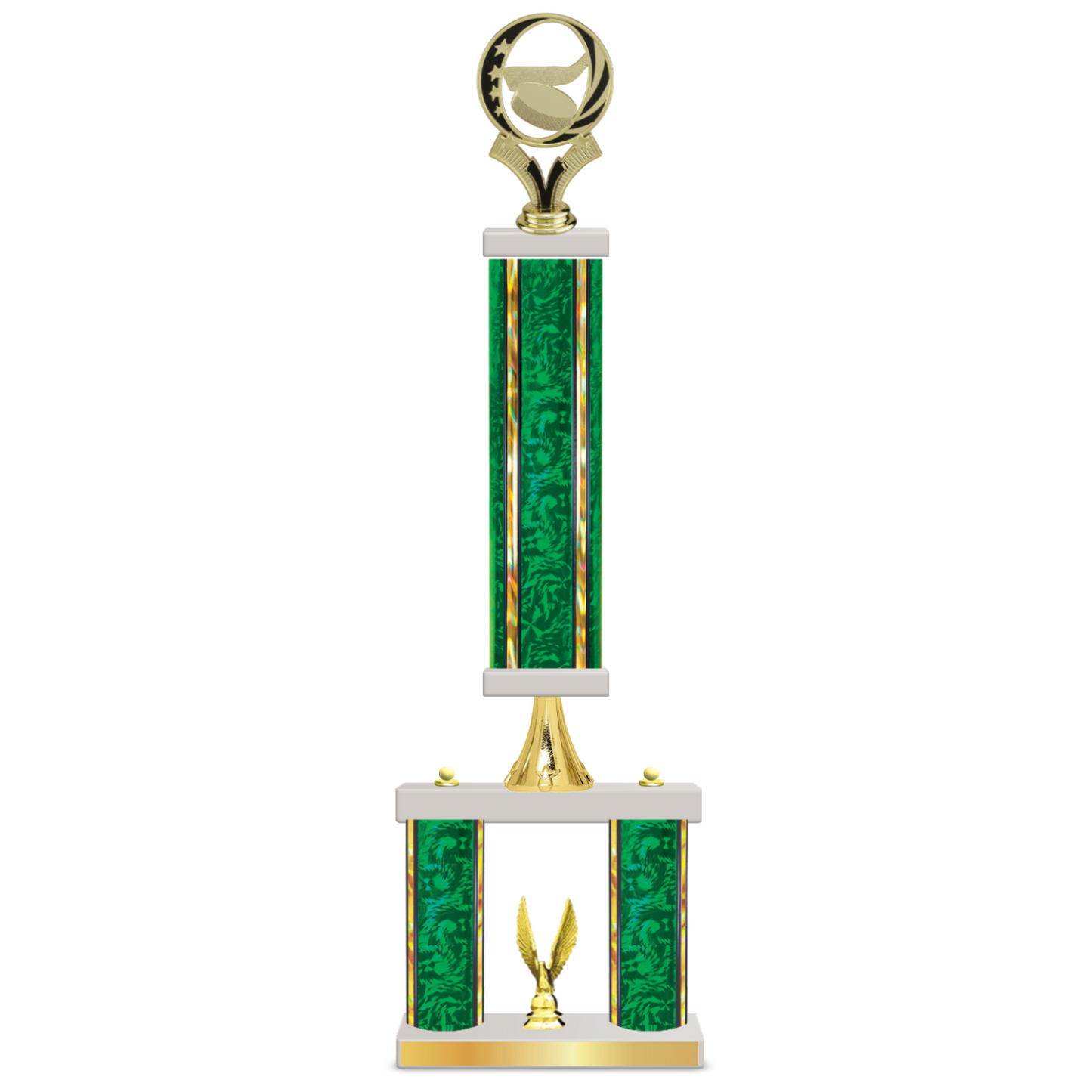 Personalised 3 Column Ice Hockey Trophy / Award 23" – 26" Custom Figurines & Plate