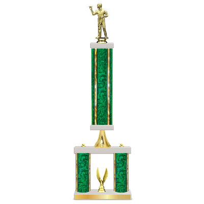 Personalised 3 Column Dart Trophy / Award 23" – 26" Custom Figurines & Plate