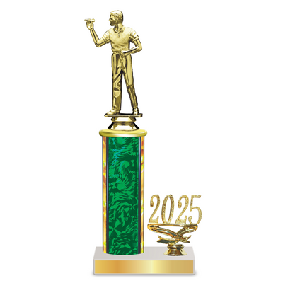 Personalised Dart Column Trophy / Award 10"– 13" Custom Figurines & Plate