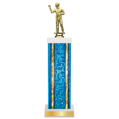 Personalised Dart Column Trophy / Award 11"–14" Custom Figurine & Plate