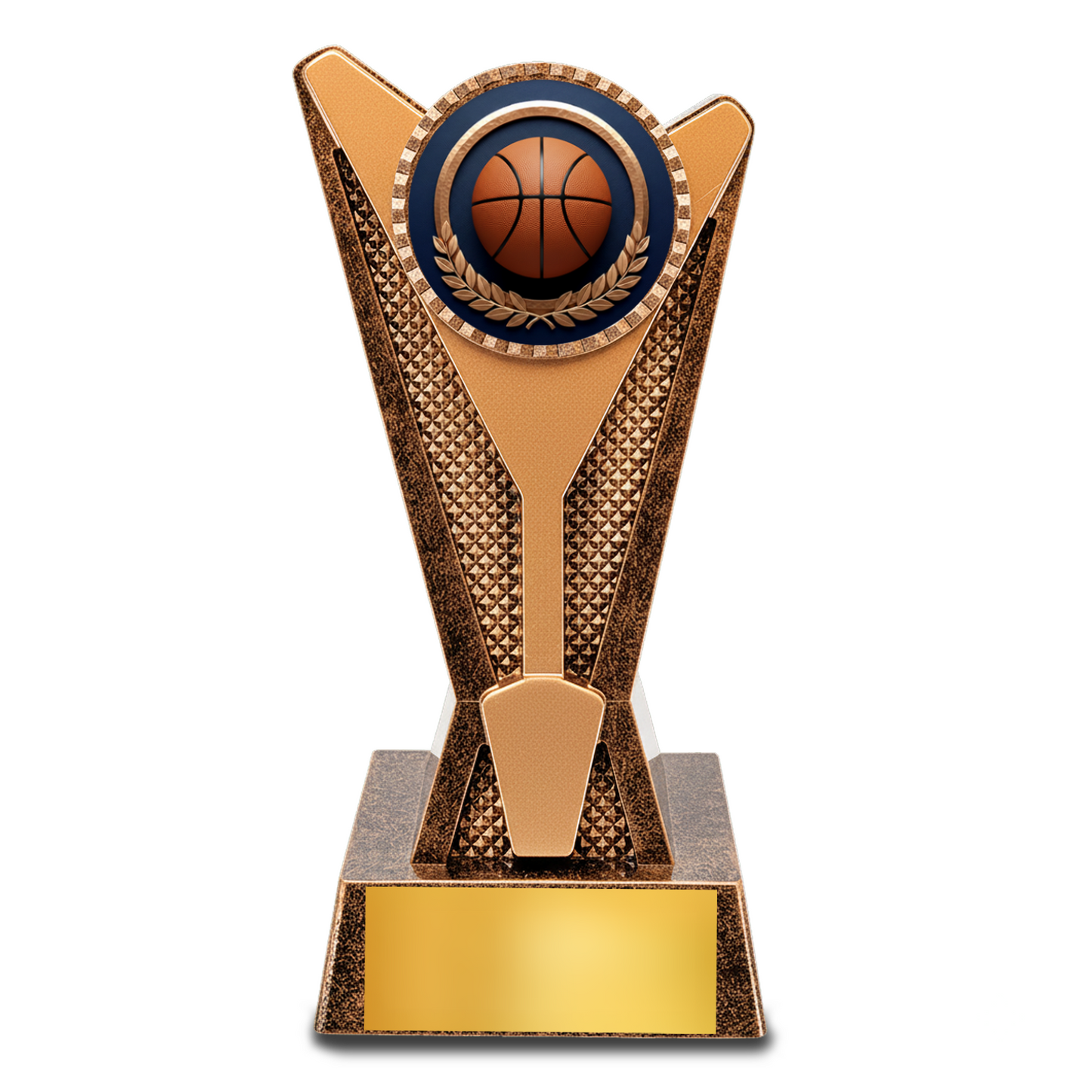 Rock Star Basketball Resin  Trophy Award – 7.5" Personalized Antique Gold Trophy