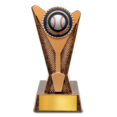 Rock Star Baseball Resin  Trophy Award – 7.5" Personalized Antique Gold Trophy