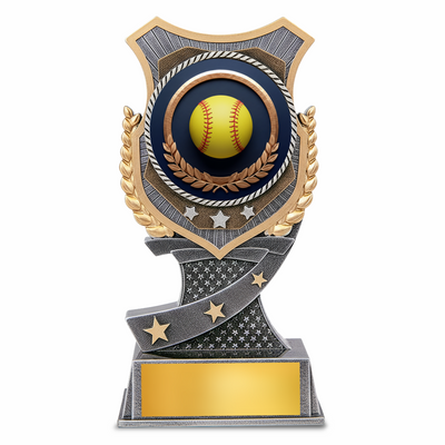 Softball Resin Shield Award 6"