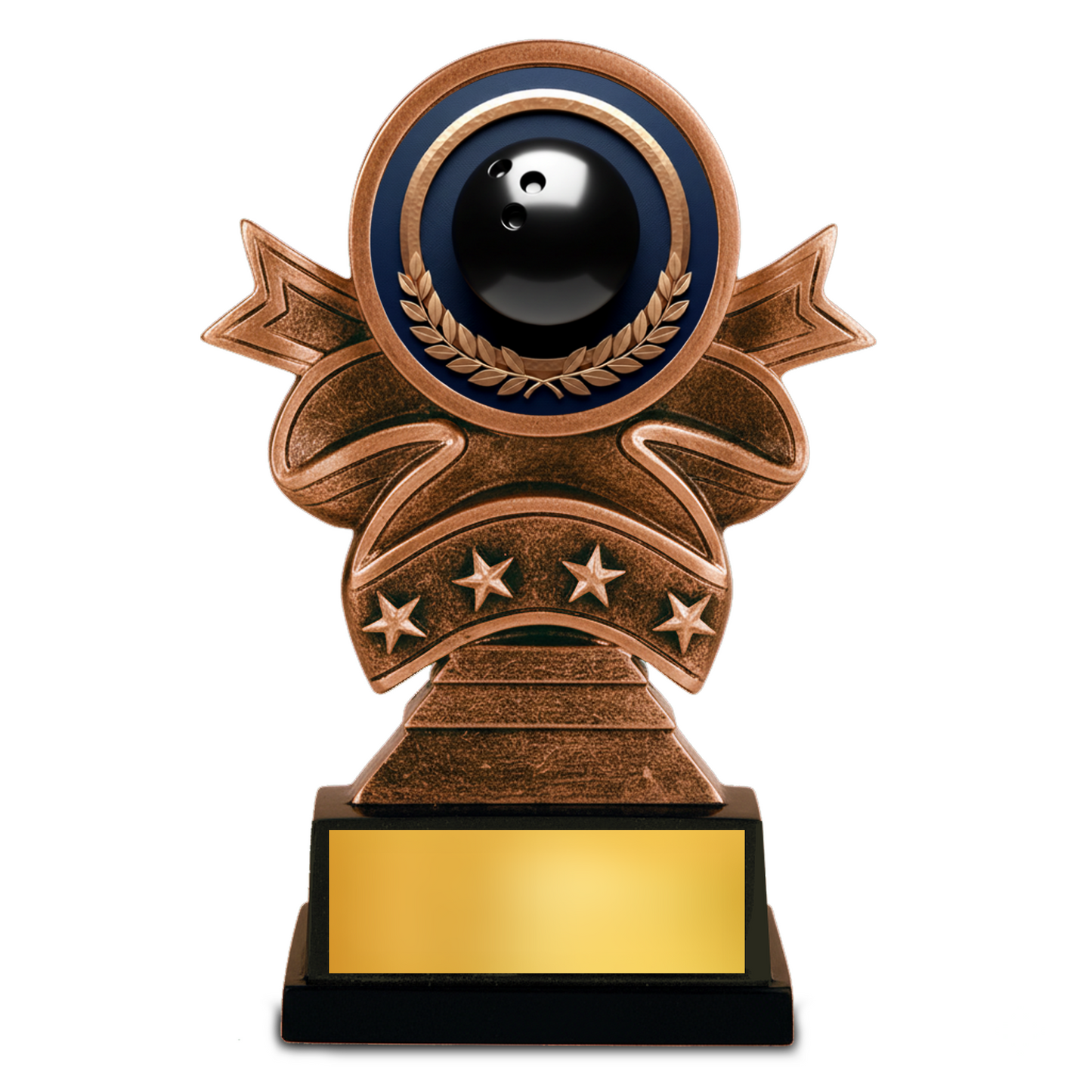 Bowling Ribbon Resin Trophy Award – 5.5" Personalized Champion Trophy