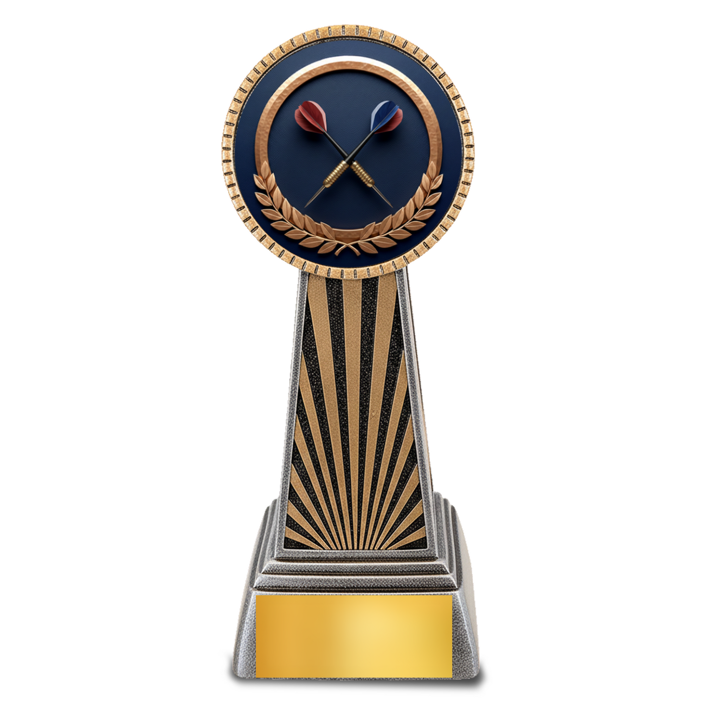 Imperial Resin Darts Trophy – 6" Silver & Gold Award