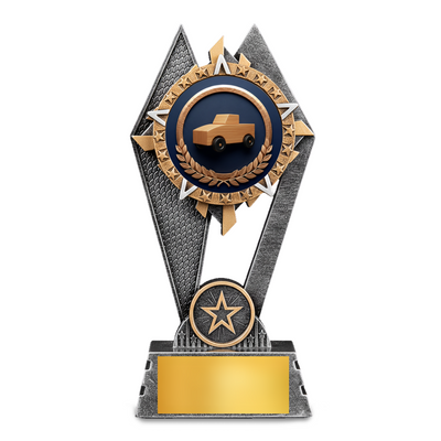 Sun Ray Resin Pinewood Derby Trophy – Available in 2 Sizes