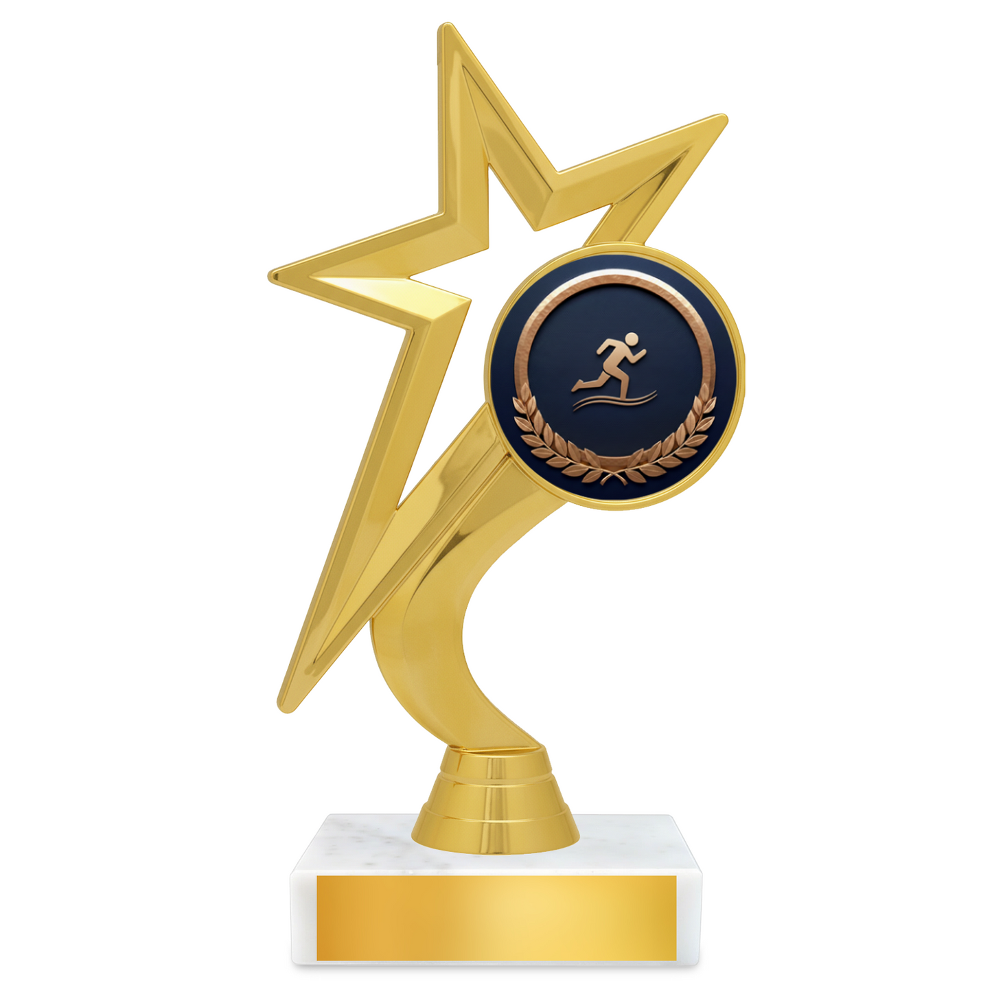 Track  Star Resin Award – 7.25" Personalized Bright Gold Trophy