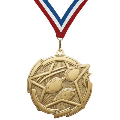 2-3/8" Swimming Star Medal