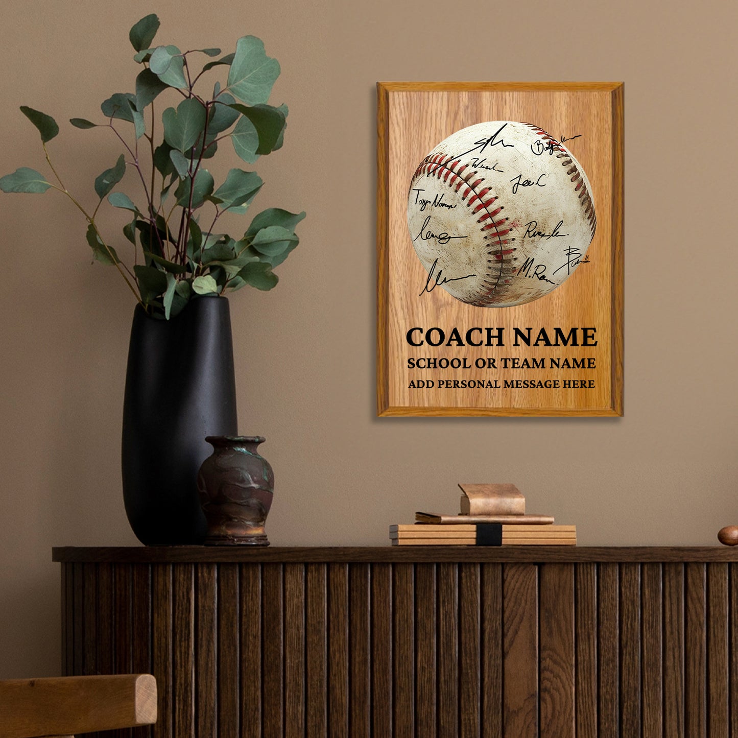 Personalized Baseball  Coach Appreciation Plaque – Team Signature Gift