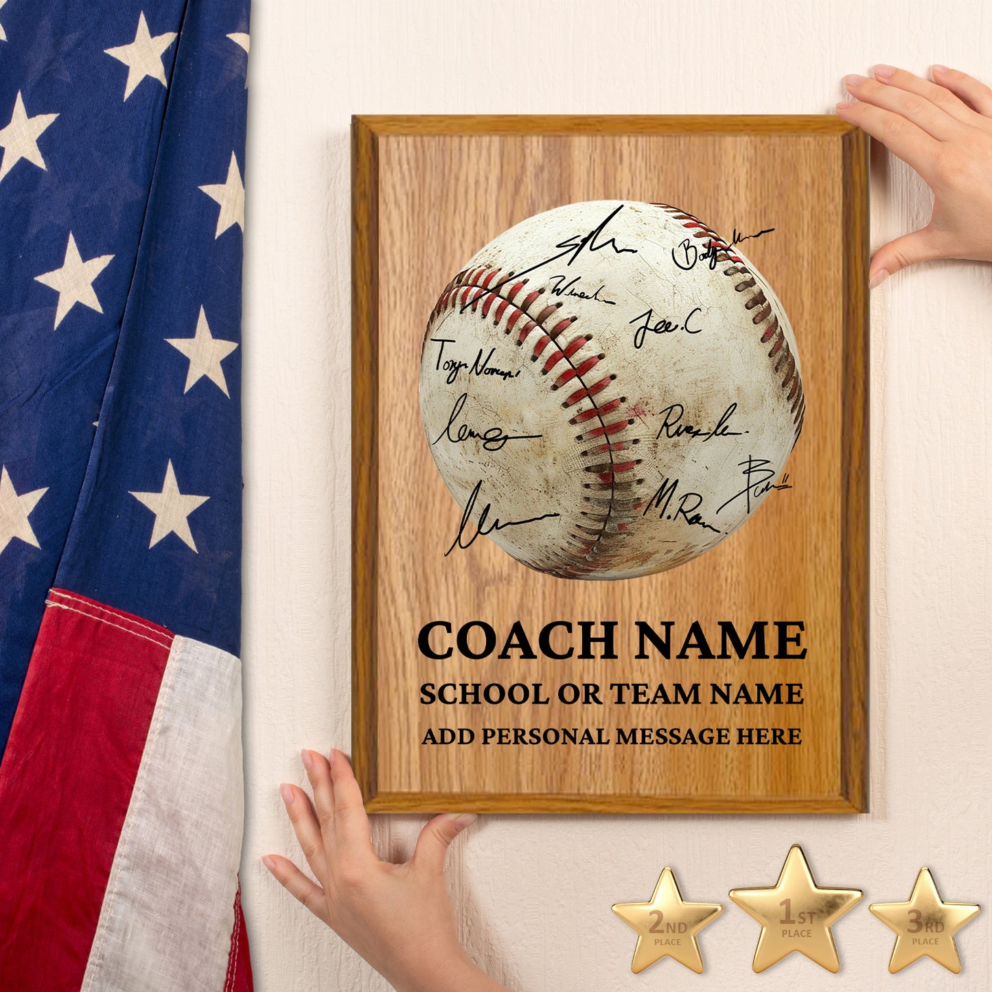 Personalized Baseball  Coach Appreciation Plaque – Team Signature Gift