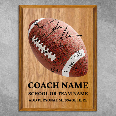 Personalized Football Coach Appreciation Plaque – Team Signature Gift