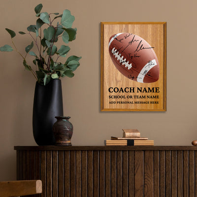 Personalized Football Coach Appreciation Plaque – Team Signature Gift