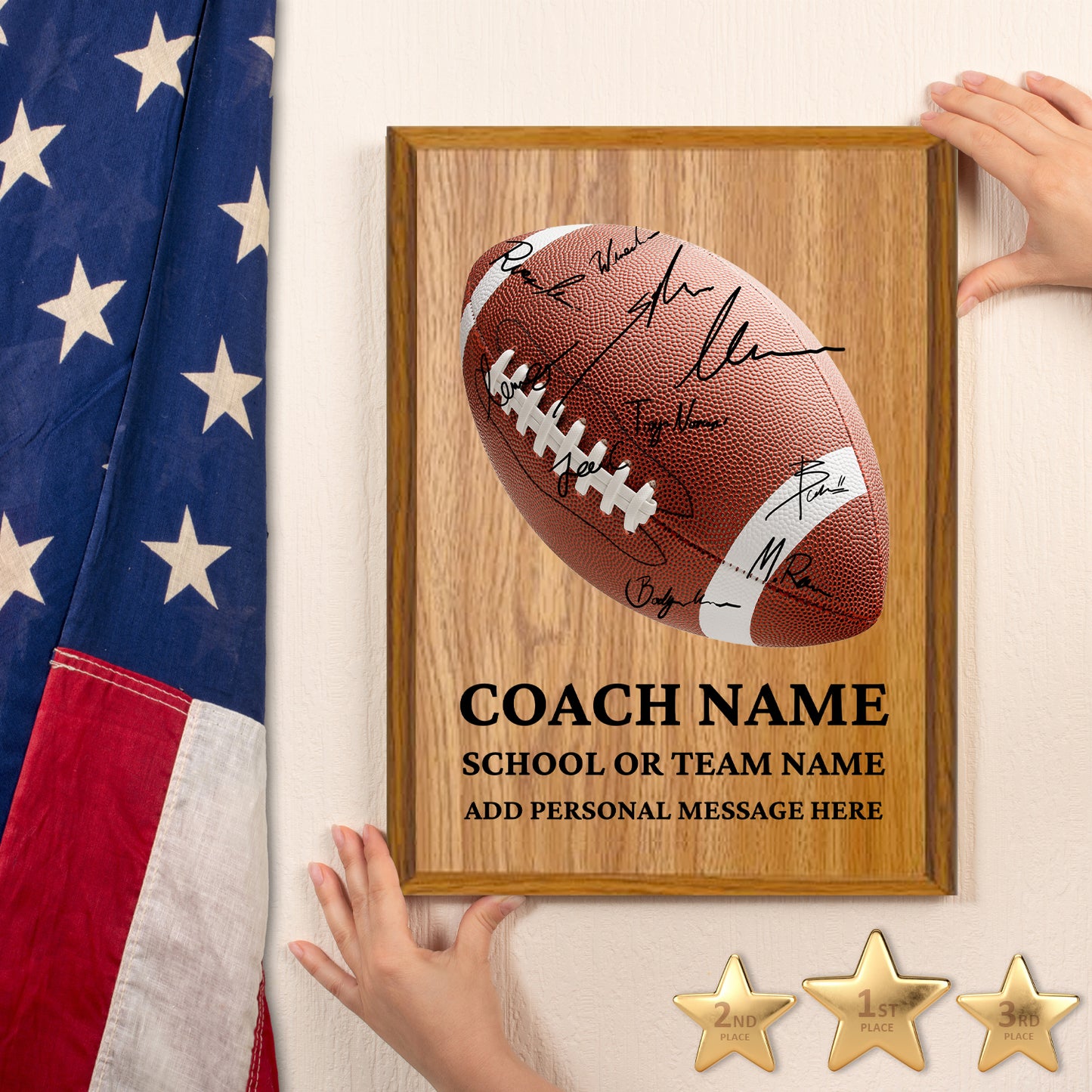 Personalized Football Coach Appreciation Plaque – Team Signature Gift