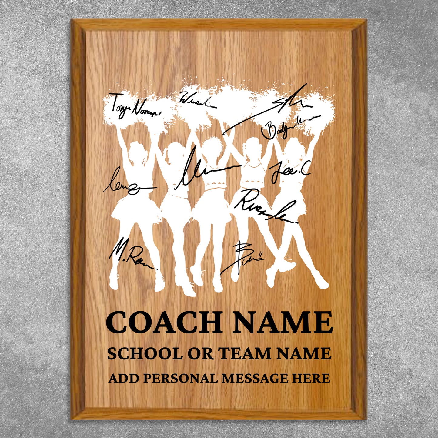 Personalized Cheerleading Coach Appreciation Plaque – Team Signature Gift