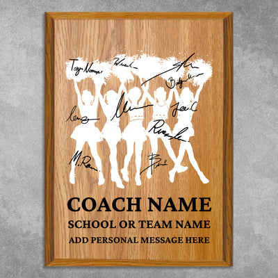 Personalized Cheerleading Coach Appreciation Plaque – Team Signature Gift