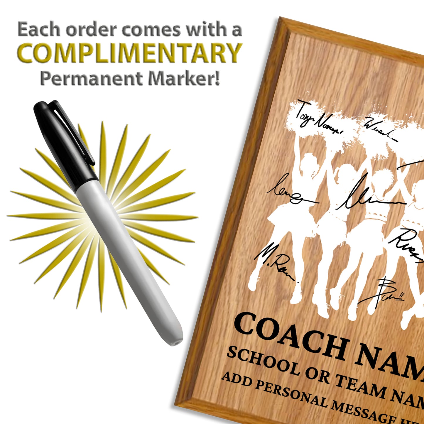Personalized Cheerleading Coach Appreciation Plaque – Team Signature Gift