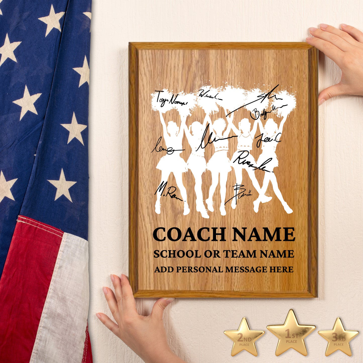 Personalized Cheerleading Coach Appreciation Plaque – Team Signature Gift