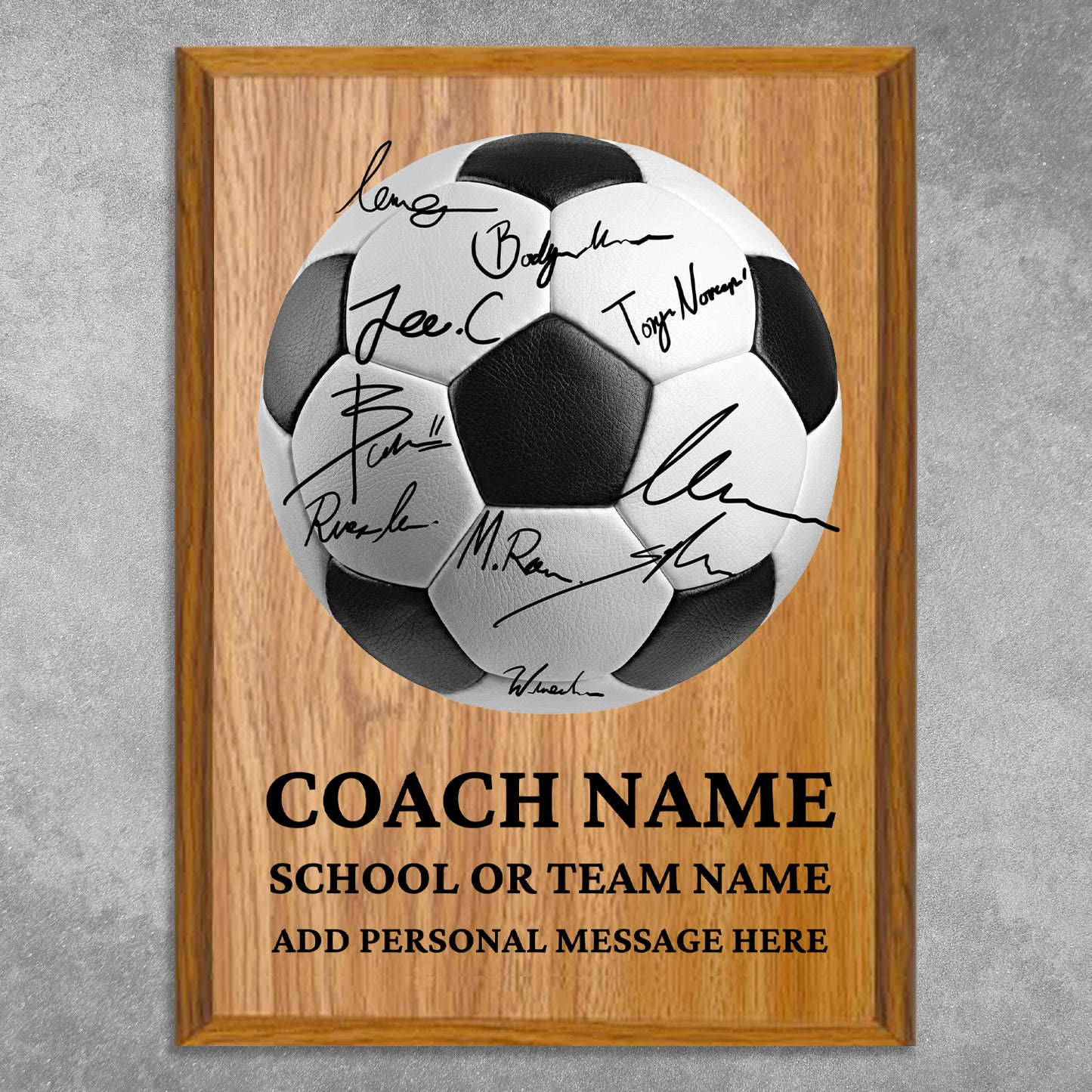 Personalized Soccer Coach Appreciation Plaque – Team Signature Gift