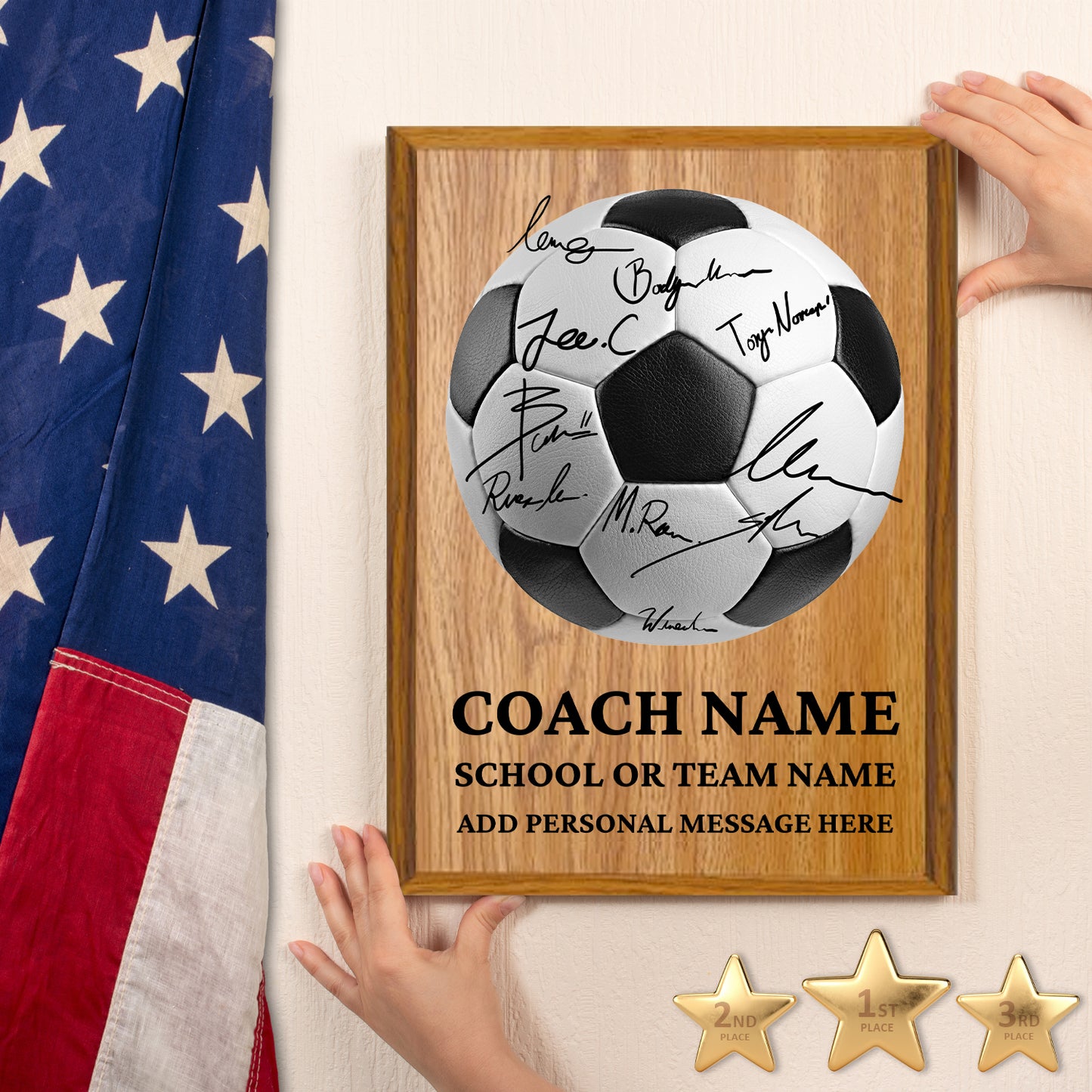 Personalized Soccer Coach Appreciation Plaque – Team Signature Gift
