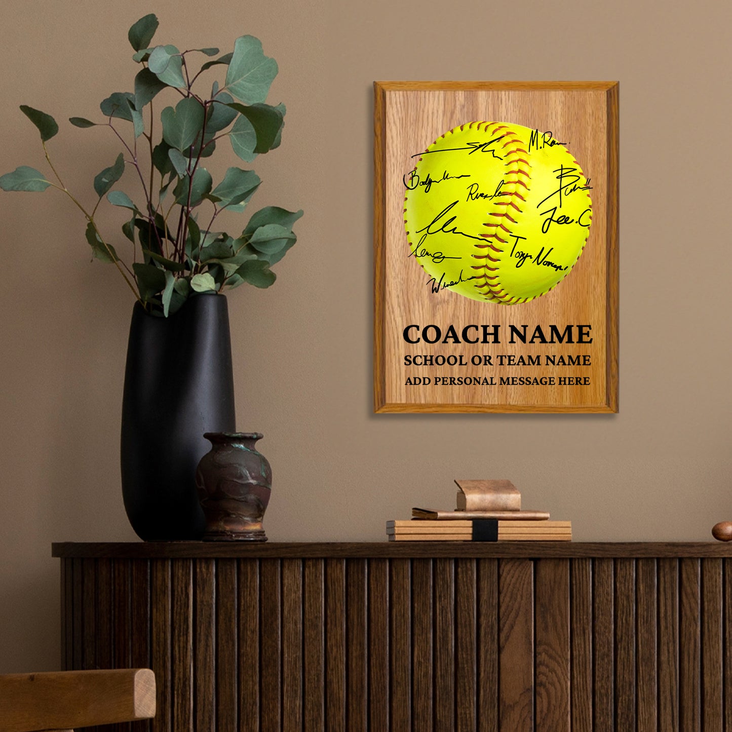 Personalized Softball Coach Appreciation Plaque – Team Signature Gift
