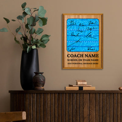 Personalized Swimming Coach Appreciation Plaque – Team Signature Gift