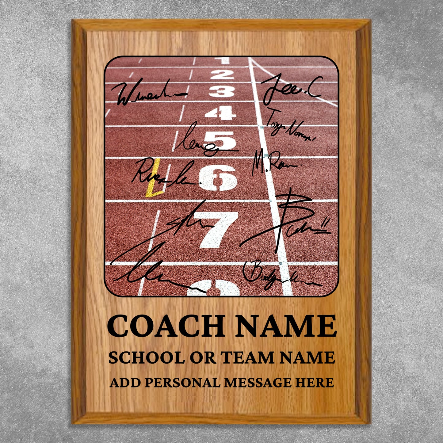 Personalized Track & Field Coach Appreciation Plaque – Team Signature Gift