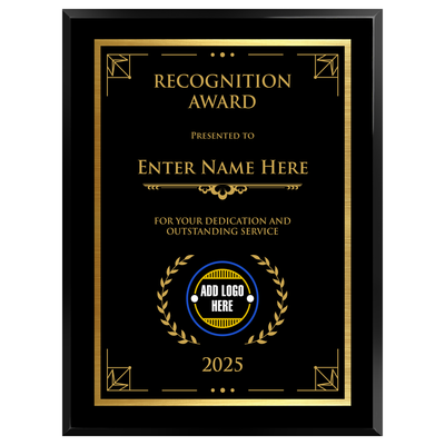 Outstanding Service Award  – Personalized Corporate Recognition Award Available in 4 Colors & 3 Sizes
