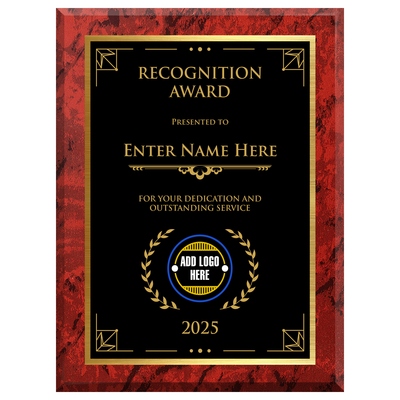 Outstanding Service Award  – Personalized Corporate Recognition Award Available in 4 Colors & 3 Sizes