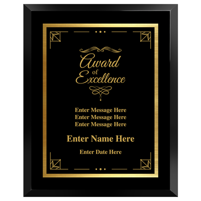 Award of Excellence Plaque – Personalized Corporate Recognition Award Available in 4 Colors & 3 Sizes