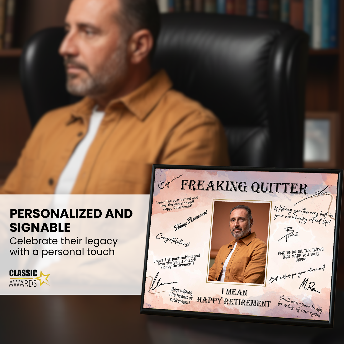 Freaking Quitter Retirement Plaque – Signature Keepsake Gift