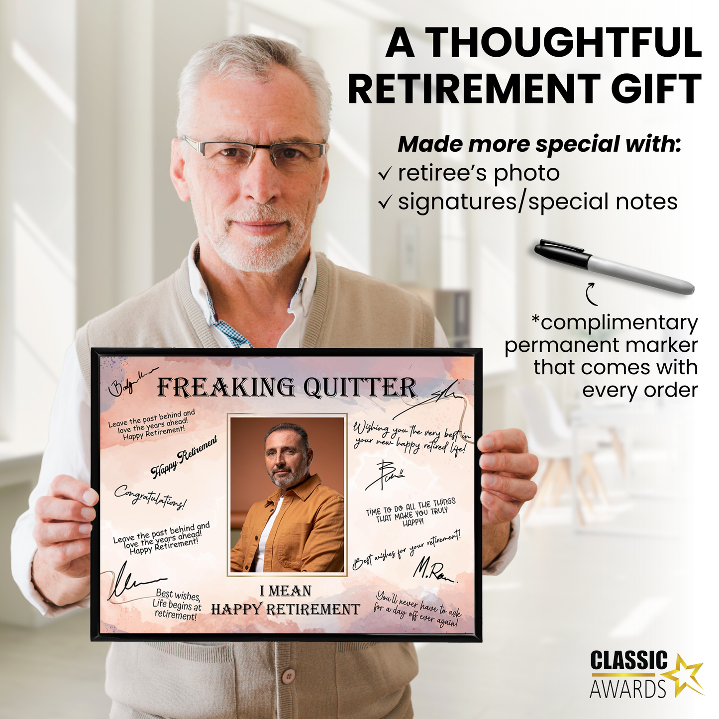 Freaking Quitter Retirement Plaque – Signature Keepsake Gift