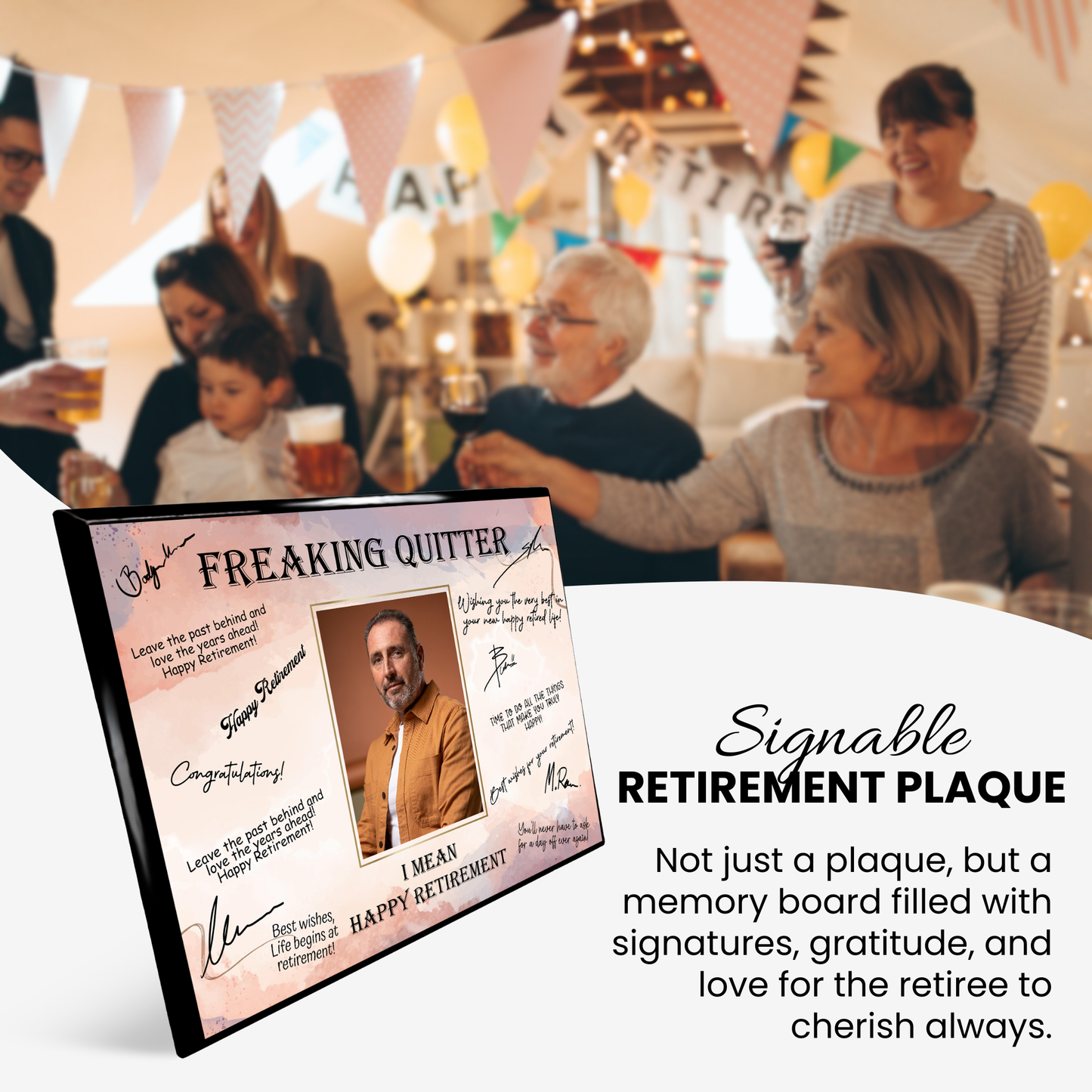 Freaking Quitter Retirement Plaque – Signature Keepsake Gift