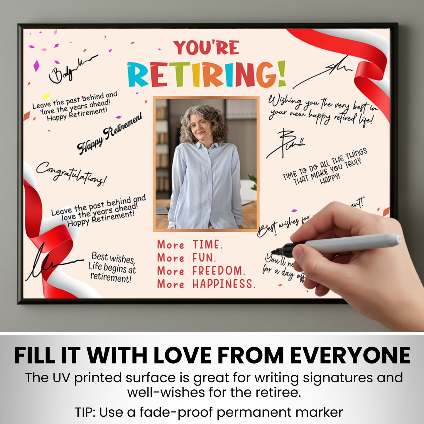 You’re Retiring! Signature Plaque – Celebration Keepsake Gift