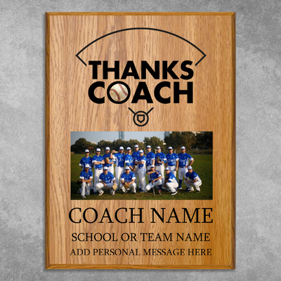 Baseball Coach Appreciation Plaque – Personalized Team Thank You Award
