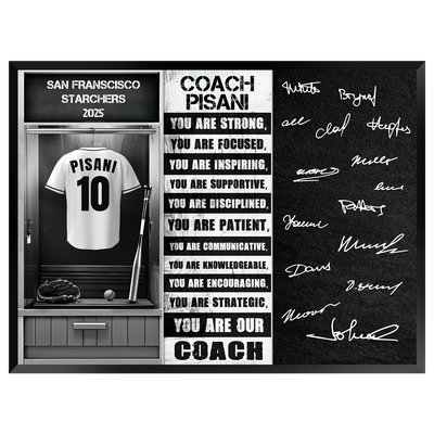 Baseball Coach Signable Plaque – Personalized Team Gift
