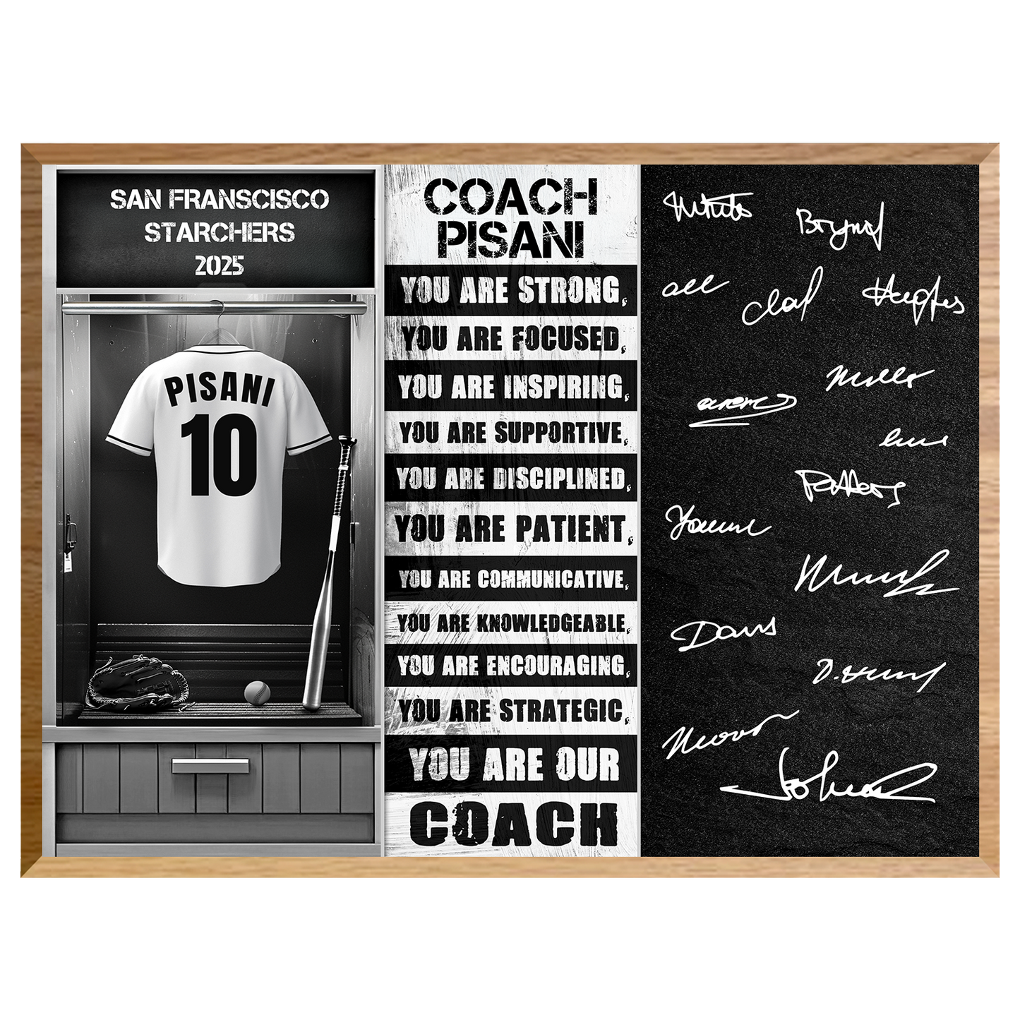 Baseball Coach Signable Plaque – Personalized Team Gift